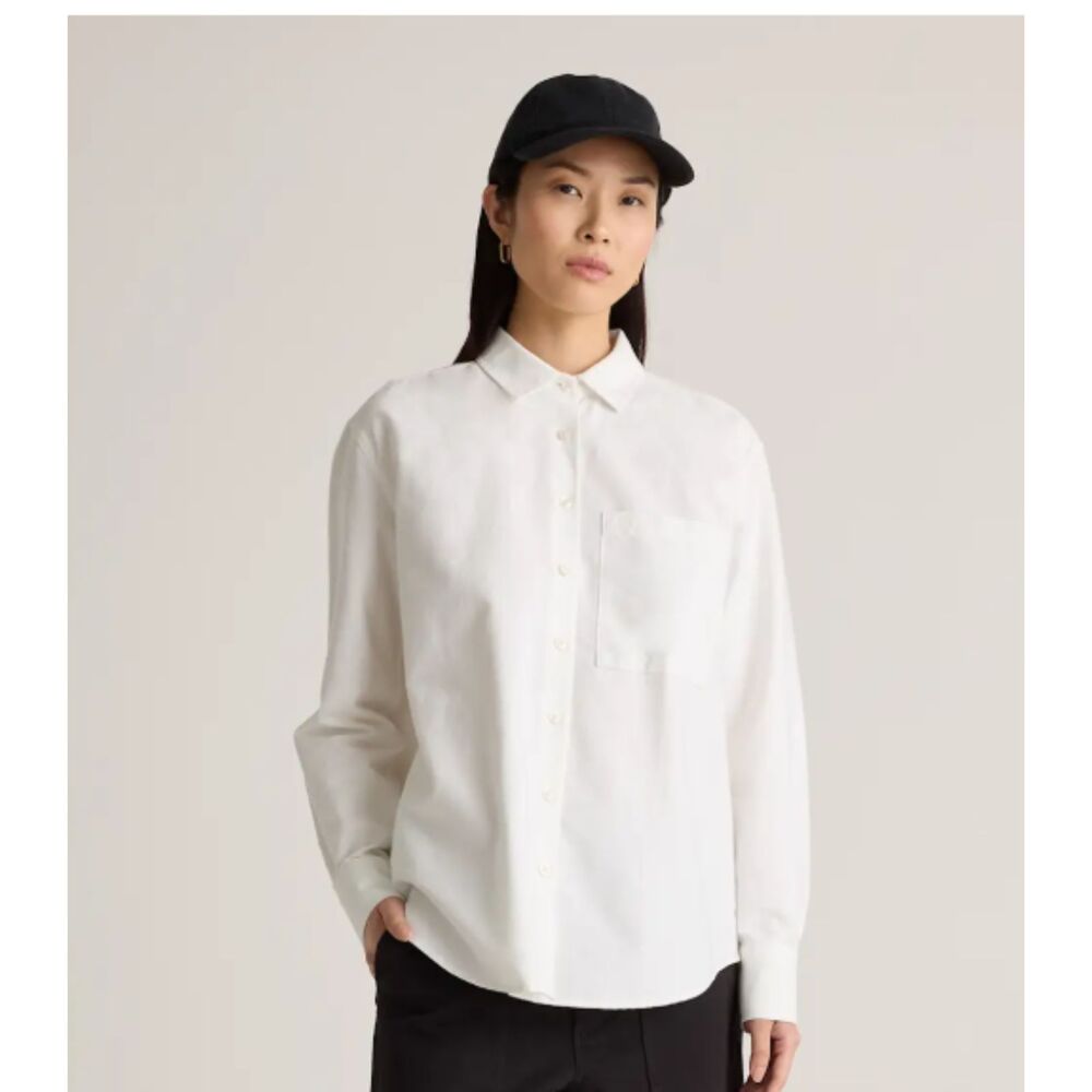 NWT White Organic Cotton Relaxed Oxford Shirt Small